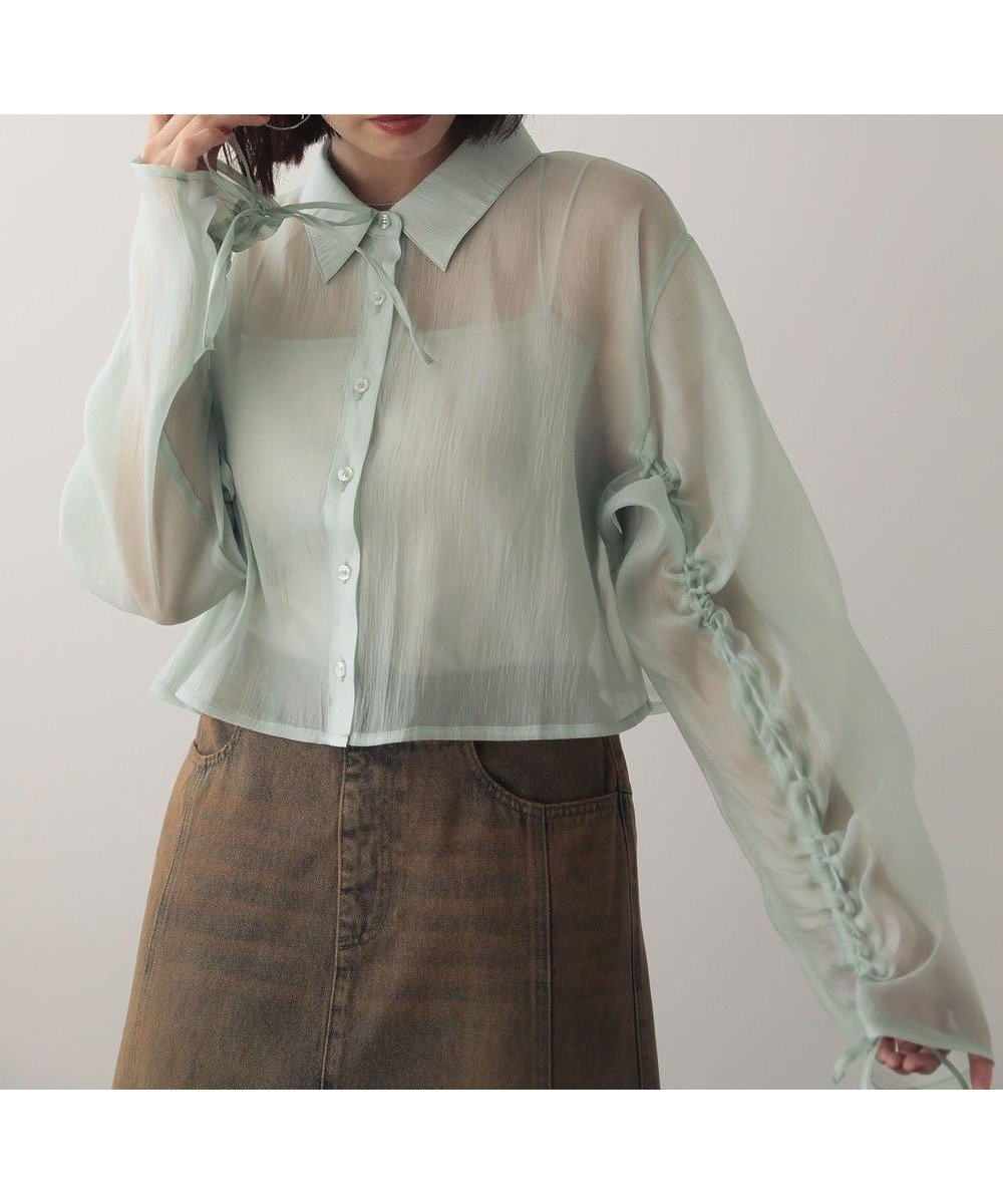 【グリーンパークス/Green Parks】のEGOISTドロストシアーシャツ インテリア・キッズ・メンズ・レディースファッション・服の通販 founy(ファニー) 　ファッション　Fashion　レディースファッション　WOMEN　トップス・カットソー　Tops/Tshirt　シャツ/ブラウス　Shirts/Blouses　シアー　Sheer　トレンド　Trend　フェミニン　Feminine　ポケット　Pocket　夏　Summer　春　Spring　S/S・春夏　Ss・Spring/Summer　Mint|ID: prp329100004533783 ipo3291000000032276321