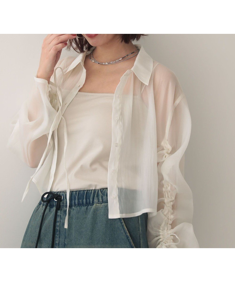 【グリーンパークス/Green Parks】のEGOISTドロストシアーシャツ インテリア・キッズ・メンズ・レディースファッション・服の通販 founy(ファニー) 　ファッション　Fashion　レディースファッション　WOMEN　トップス・カットソー　Tops/Tshirt　シャツ/ブラウス　Shirts/Blouses　シアー　Sheer　トレンド　Trend　フェミニン　Feminine　ポケット　Pocket　夏　Summer　春　Spring　S/S・春夏　Ss・Spring/Summer　Ecru|ID: prp329100004533783 ipo3291000000032276323