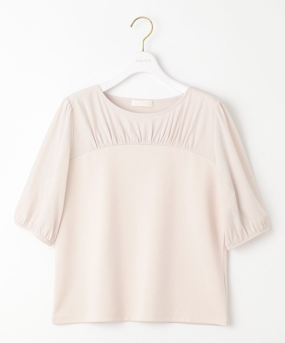 【エニィ スィス/any SiS】のシアーコンビ プルオーバー インテリア・キッズ・メンズ・レディースファッション・服の通販 founy(ファニー) 　ファッション　Fashion　レディースファッション　WOMEN　トップス・カットソー　Tops/Tshirt　シャツ/ブラウス　Shirts/Blouses　ロング / Tシャツ　T-Shirts　プルオーバー　Pullover　カットソー　Cut and Sewn　カットソー　Cut And Sew　ギャザー　Gather　コンビ　Combination　シアー　Sheer　ジャケット　Jacket　ジャージー　Jersey　デコルテ　Decolletage　フェミニン　Feminine　再入荷　Restock/Back In Stock/Re Arrival　A/W・秋冬　Aw・Autumn/Winter・Fw・Fall-Winter　アイボリー|ID: prp329100004533878 ipo3291000000032044085