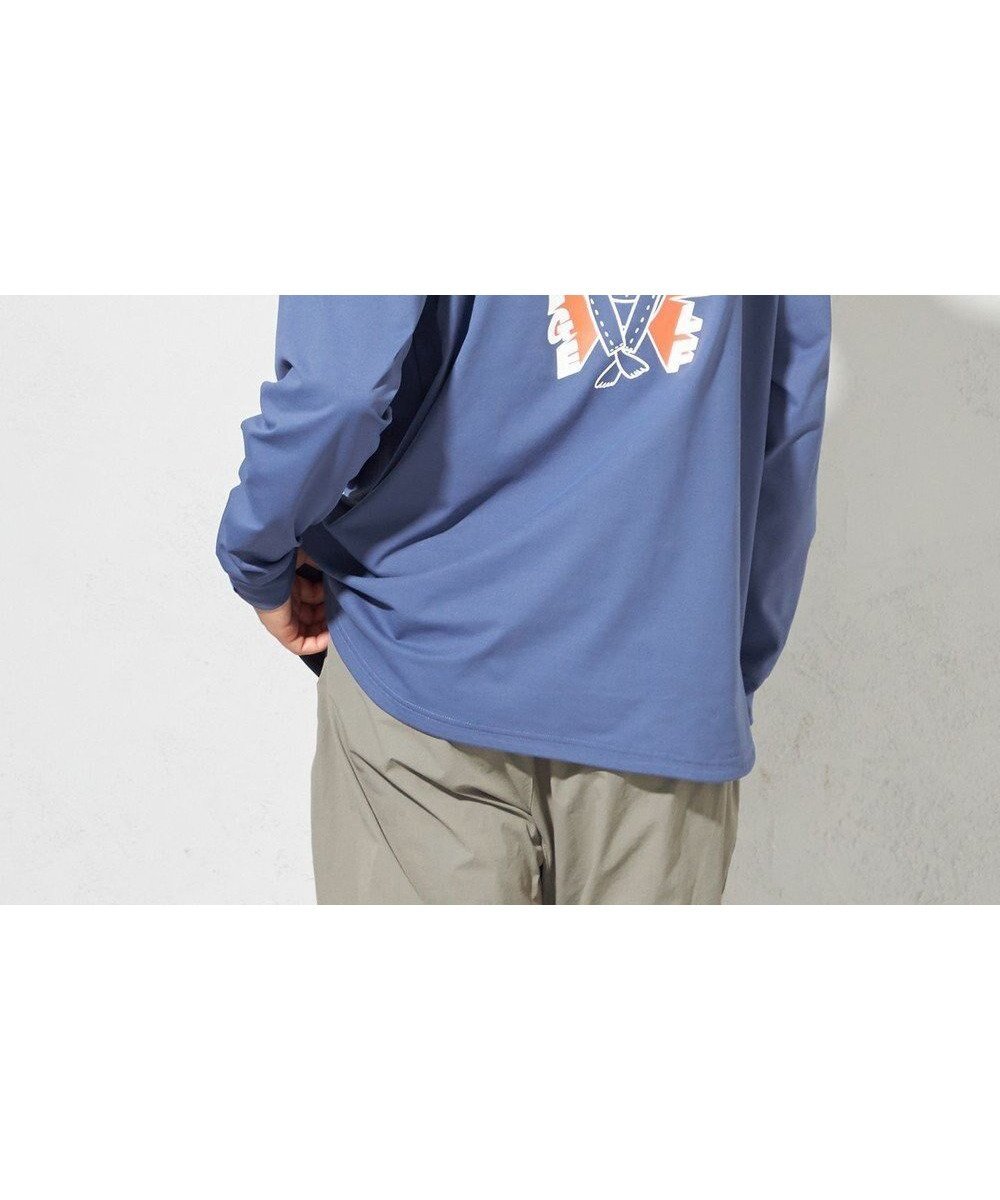【シェアパーク/SHARE PARK / MEN】の【UNISEX】UVカット アートコラボロングTシャツ〈Hammock〉(L・XLサイズ) インテリア・キッズ・メンズ・レディースファッション・服の通販 founy(ファニー) 　ファッション　Fashion　レディースファッション　Fashion for Women　トップス・カットソー　Cut & Sew Tops　シャツ・ブラウス・オフィスカジュアル　Elegant Blouses & Button-Ups　ロングTシャツ・Tシャツ　Longline T-Shirts & Tees　カットソー・ベーシックTシャツ　Cut-and-Sewn Tops / Stretch Tees & Basics　ユニセックス　Unisex, Genderless　カットソー　Cut and Sewn Top　A/W・秋冬　Autumn/Winter　アッシュネイビー|ID: prp329100004533991 ipo3291000000032776483