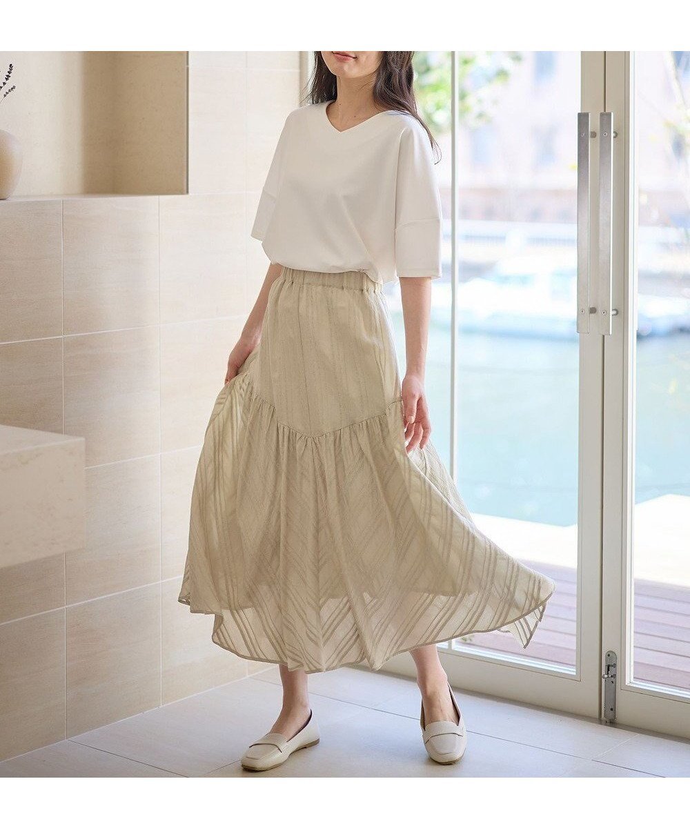 【エニー/ANY】の【ウエストゴム】モールストライプティアードスカート インテリア・キッズ・メンズ・レディースファッション・服の通販 founy(ファニー) ファッション Fashion レディースファッション Fashion for Women スカート Skirts ティアードスカート Tiered Skirts おすすめ Recommended / Our Picks サンダル Sandals, Summer Shoes ストライプ Stripe, Striped Pattern スニーカー Sneakers, Trainers 夏 Summer 春 Spring S/S・春夏 SS, Spring/Summer, Warm Season 楽ちん Easy Fit, Comfortable ベージュ|ID: prp329100004534012 ipo3291000000034211701