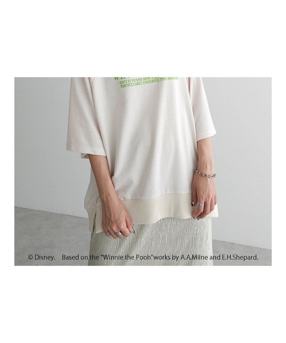【グリーンパークス/Green Parks】のWinnie the Pooh/7分袖プルオーバー インテリア・キッズ・メンズ・レディースファッション・服の通販 founy(ファニー) ファッション Fashion レディースファッション Fashion for Women トップス・カットソー Cut & Sew Tops シャツ・ブラウス・オフィスカジュアル Elegant Blouses & Button-Ups ロングTシャツ・Tシャツ Longline T-Shirts & Tees カジュアルプルオーバー・ニットトップス Pullovers & Knit Tops / Casual Pullovers カットソー・ベーシックTシャツ Cut-and-Sewn Tops / Stretch Tees & Basics カットソー Cut and Sewn Top キャラクター Character, Licensed Characters シンプル Simple, Minimal スリット Slit, Slit Detail スリーブ Sleeve, Long Sleeve / Short Sleeve プリント Print, Printed Pattern ポケット Pocket, Pocket Detail 夏 Summer 春 Spring S/S・春夏 SS, Spring/Summer, Warm Season Ivory|ID: prp329100004534025 ipo3291000000033683544