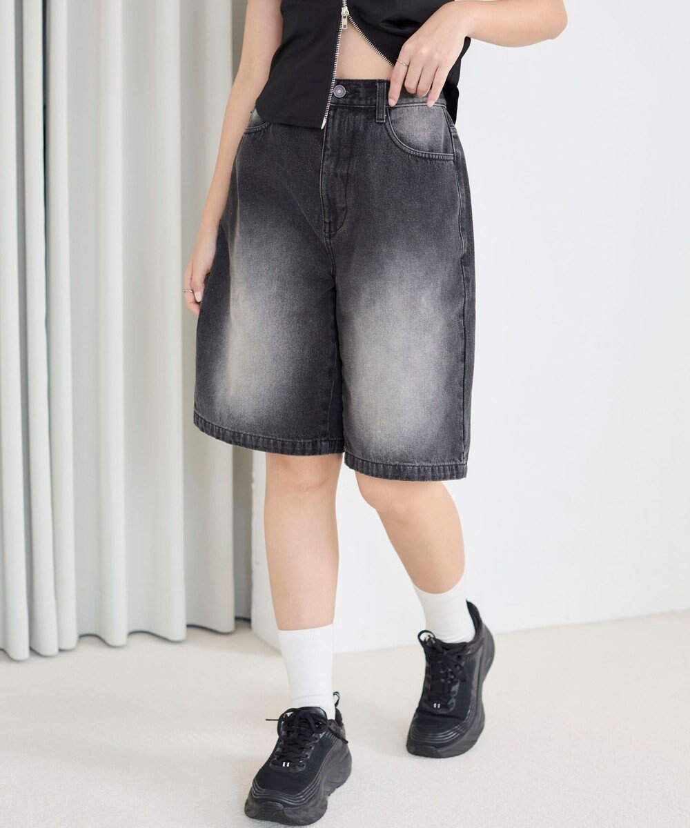 【ウィゴー/WEGO】の【SMサイズ展開】ヴィンテージウォッシュデニムハーフパンツ インテリア・キッズ・メンズ・レディースファッション・服の通販 founy(ファニー) 　ファッション　Fashion　レディースファッション　Fashion for Women　パンツ　Pants & Trousers　デニムパンツ・ジーンズ・美脚デニム　Denim Jeans & Pants　ショートパンツ・ハーフパンツ　High-Waisted & Relaxed Shorts　春　Spring　秋　Autumn　ガーリー　Girly, Feminine Style　コンパクト　Compact, Small Size　ショート　Short, Short Length　スマホ　Smartphone, Mobile Device　デニム　Denim, Jeans Material　トレンド　Trend, Trending Now　ハーフ　Half, Half-Length　バランス　Balance, Style Balance　ベーシック　Basic, Essential　ワイド　Wide, Wide Fit　冬　Winter / This Winter　S/S・春夏　SS, Spring/Summer, Warm Season　夏　Summer　2025年　2025　2025春夏・S/S　Spring/Summer 2025 SS25　ブラック|ID: prp329100004534064 ipo3291000000033588583
