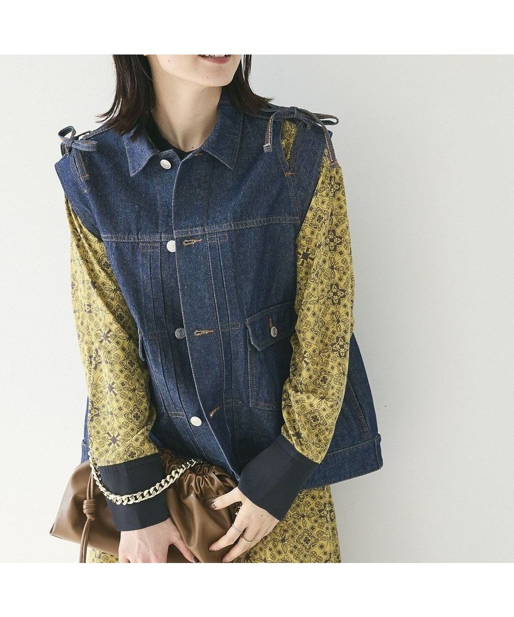 【クラフトスタンダードブティック/CRAFT STANDARD BOUTIQUE】のデニムリボンベスト インテリア・キッズ・メンズ・レディースファッション・服の通販 founy(ファニー) 　ファッション　Fashion　レディースファッション　WOMEN　アウター　Coat Outerwear　トップス・カットソー　Tops/Tshirt　ベスト/ジレ　Gilets/Vests　ショルダー　Shoulder　スウェット　Sweat　スマート　Smart　デニム　Denim　トレンド　Trend　人気　Popularity　ベスト　Vest　ポケット　Pocket　半袖　Short Sleeve　リボン　Ribbon　ロング　Long　A/W・秋冬　Aw・Autumn/Winter・Fw・Fall-Winter　2024年　2024　2024-2025秋冬・A/W　Aw/Autumn/Winter/Fw/Fall/2024-2025　Dark Indigo|ID: prp329100004534103 ipo3291000000032169479