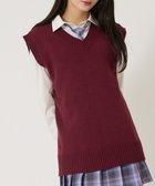 【ウィゴー/WEGO】の【SCHOOLITEM】無地ニットベスト ワイン|ID: prp329100004534114 ipo3291000000032045018