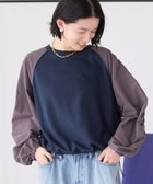 【アメリカンホリック/AMERICAN HOLIC】の異素材ギャザースリーブミニ裏毛プルオーバ Navy|ID: prp329100004534124 ipo3291000000032697169