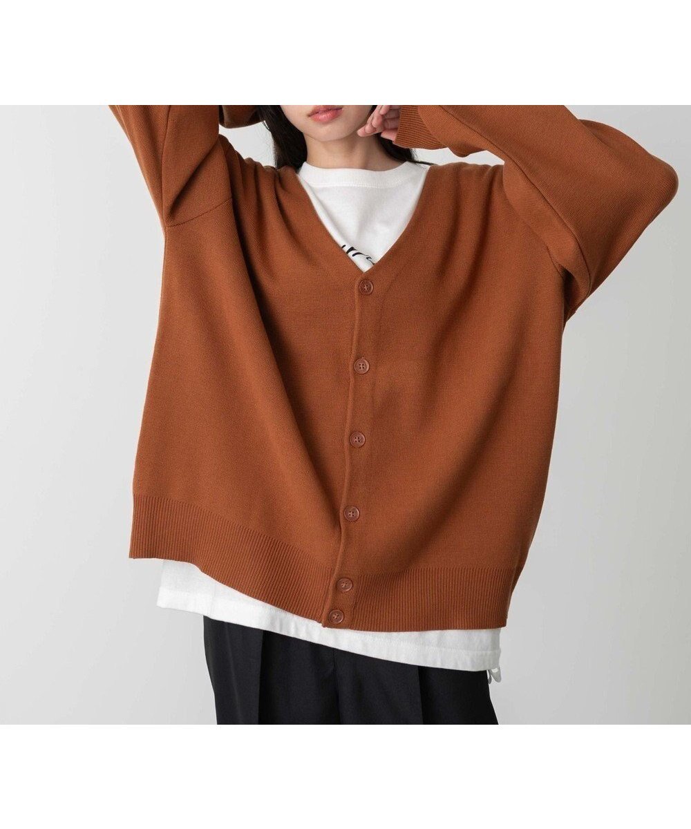 【ウィゴー/WEGO】の【ユニセックス着用ITEM】ミラノリブカーディガン インテリア・キッズ・メンズ・レディースファッション・服の通販 founy(ファニー) 　ファッション　Fashion　レディースファッション　Fashion for Women　トップス・カットソー　Cut & Sew Tops　カーディガン・羽織り　Layered Style Cardigans　秋　Autumn　カーゴパンツ　Cargo Pants, Utility Pants　カーディガン　Cardigan, Knitwear　スマホ　Smartphone, Mobile Device　スラックス　Slacks, Dress Pants　デニム　Denim, Jeans Material　フィット　Fit, Slim Fit　ベーシック　Basic, Essential　ワイド　Wide, Wide Fit　冬　Winter / This Winter　A/W・秋冬　Autumn/Winter　おすすめ　Recommended / Our Picks　エレガント 上品　Elegant　ダークオレンジ|ID: prp329100004534181 ipo3291000000034322545