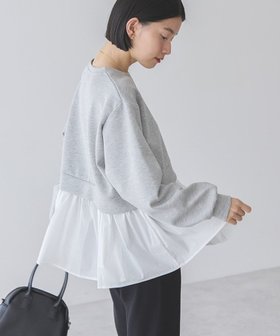【アメリカンホリック/AMERICAN HOLIC】の異素材ドッキングティアードポンチプルオーバ 人気、トレンドファッション・服の通販 founy(ファニー) ファッション Fashion レディースファッション WOMEN トップス・カットソー Tops/Tshirt パーカ Sweats スウェット Sweat カットソー Cut And Sew シンプル Simple スウェット Sweat デニム Denim 夏 Summer 春 Spring S/S・春夏 Ss・Spring/Summer |ID:prp329100004534233