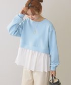 【アメリカンホリック/AMERICAN HOLIC】の異素材ドッキングティアードポンチプルオーバ 人気、トレンドファッション・服の通販 founy(ファニー) ファッション Fashion レディースファッション WOMEN トップス・カットソー Tops/Tshirt パーカ Sweats スウェット Sweat カットソー Cut And Sew シンプル Simple スウェット Sweat デニム Denim 夏 Summer 春 Spring S/S・春夏 Ss・Spring/Summer thumbnail Sax|ID: prp329100004534233 ipo3291000000032045512