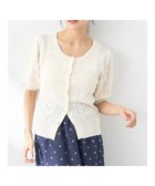 【アースミュージックアンドエコロジー/earth music&ecology】のリボン柄透かし編みニットカーディガン Off White|ID: prp329100004534246 ipo3291000000032045561