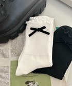 【ウィゴー/WEGO】のメローリボンクルーソックス ホワイト|ID: prp329100004534263 ipo3291000000032569993