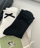 【ウィゴー/WEGO】のメローリボンクルーソックス ブラック|ID: prp329100004534263 ipo3291000000032734361
