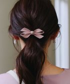 【ティアクラッセ/Tiaclasse】の【2TYPE/ゴム&クリップ】レザーリボンヘアアクセサリー ゴム:ピンク|ID: prp329100004534305 ipo3291000000032045812