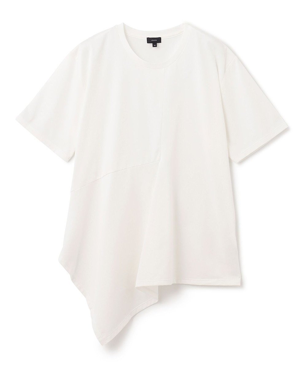 【ジョゼフ/JOSEPH】の【洗える】サイロ コットン デザインTEE インテリア・キッズ・メンズ・レディースファッション・服の通販 founy(ファニー) 　ファッション　Fashion　レディースファッション　WOMEN　トップス・カットソー　Tops/Tshirt　シャツ/ブラウス　Shirts/Blouses　ロング / Tシャツ　T-Shirts　カットソー　Cut and Sewn　アシンメトリー　Asymmetry　カットソー　Cut And Sew　シンプル　Simple　バランス　Balance　パターン　Pattern　フレア　Flare　夏　Summer　春　Spring　S/S・春夏　Ss・Spring/Summer　洗える　Washable　White|ID: prp329100004534341 ipo3291000000032364609