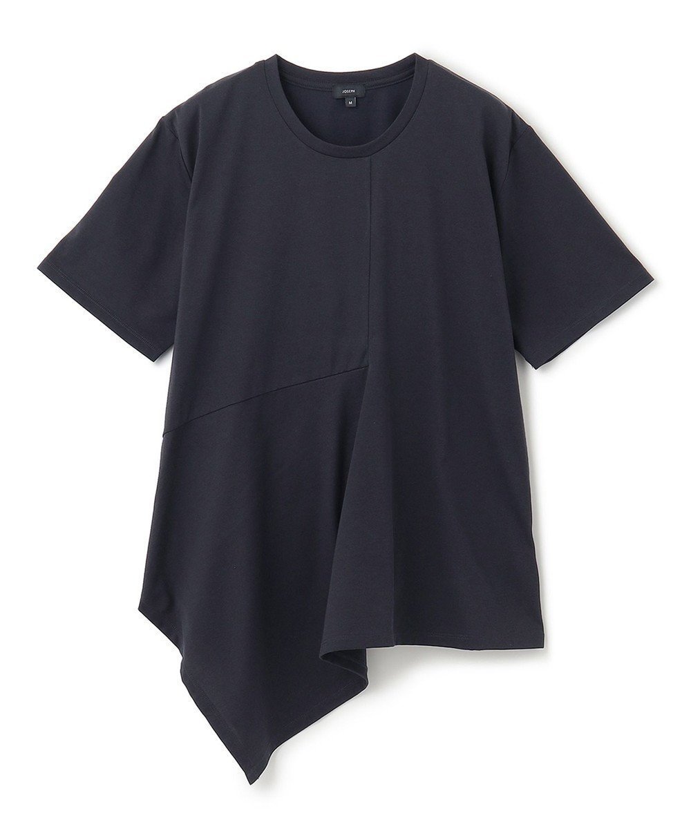 【ジョゼフ/JOSEPH】の【洗える】サイロ コットン デザインTEE インテリア・キッズ・メンズ・レディースファッション・服の通販 founy(ファニー) 　ファッション　Fashion　レディースファッション　WOMEN　トップス・カットソー　Tops/Tshirt　シャツ/ブラウス　Shirts/Blouses　ロング / Tシャツ　T-Shirts　カットソー　Cut and Sewn　アシンメトリー　Asymmetry　カットソー　Cut And Sew　シンプル　Simple　バランス　Balance　パターン　Pattern　フレア　Flare　夏　Summer　春　Spring　S/S・春夏　Ss・Spring/Summer　洗える　Washable　Navy|ID: prp329100004534341 ipo3291000000032364610