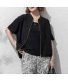 【23区/NIJYUSANKU】の【一部店舗限定/吸水速乾/UVカット/接触冷感】ストレッチジョーゼット フレンチスリーブ ブルゾン ブラック系|ID: prp329100004534444 ipo3291000000032046364
