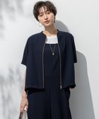 【23区/NIJYUSANKU】の【一部店舗限定/吸水速乾/UVカット/接触冷感】ストレッチジョーゼット フレンチスリーブ ブルゾン ネイビー系|ID: prp329100004534444 ipo3291000000032046369