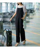 【23区/NIJYUSANKU】の【一部店舗限定/吸水速乾/UVカット/接触冷感/洗える】ストレッチジョーゼット オールインワン ブラック系|ID:prp329100004534448