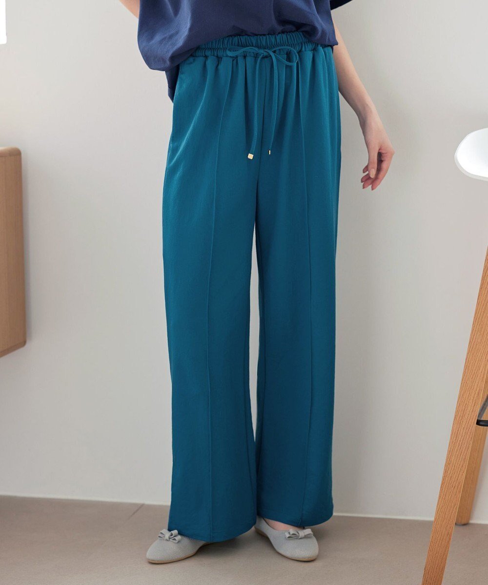 【ティアクラッセ/Tiaclasse】の【接触冷感・洗える】イージーカットソーピンタックパンツ インテリア・キッズ・メンズ・レディースファッション・服の通販 founy(ファニー) 　ファッション　Fashion　レディースファッション　WOMEN　パンツ　Pants　アクセサリー　Accessories　春　Spring　洗える　Washable　秋　Autumn/Fall　カーディガン　Cardigan　ストレッチ　Stretch　センター　Center　チュニック　Tunic　パール　Pearl　ポケット　Pocket　メタル　Metal　リラックス　Relax　楽ちん　Easy　ワイド　Wide　S/S・春夏　Ss・Spring/Summer　再入荷　Restock/Back In Stock/Re Arrival　NEW・新作・新着・新入荷　New Arrivals　夏　Summer　ブルー|ID: prp329100004534468 ipo3291000000032046459