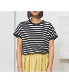 【ジェイプレスヨークストリート/J.PRESS YORK STREET】の【WOMEN】ボーダーキャップスリーブ Tシャツ ブラック系1|ID: prp329100004534483 ipo3291000000032080564
