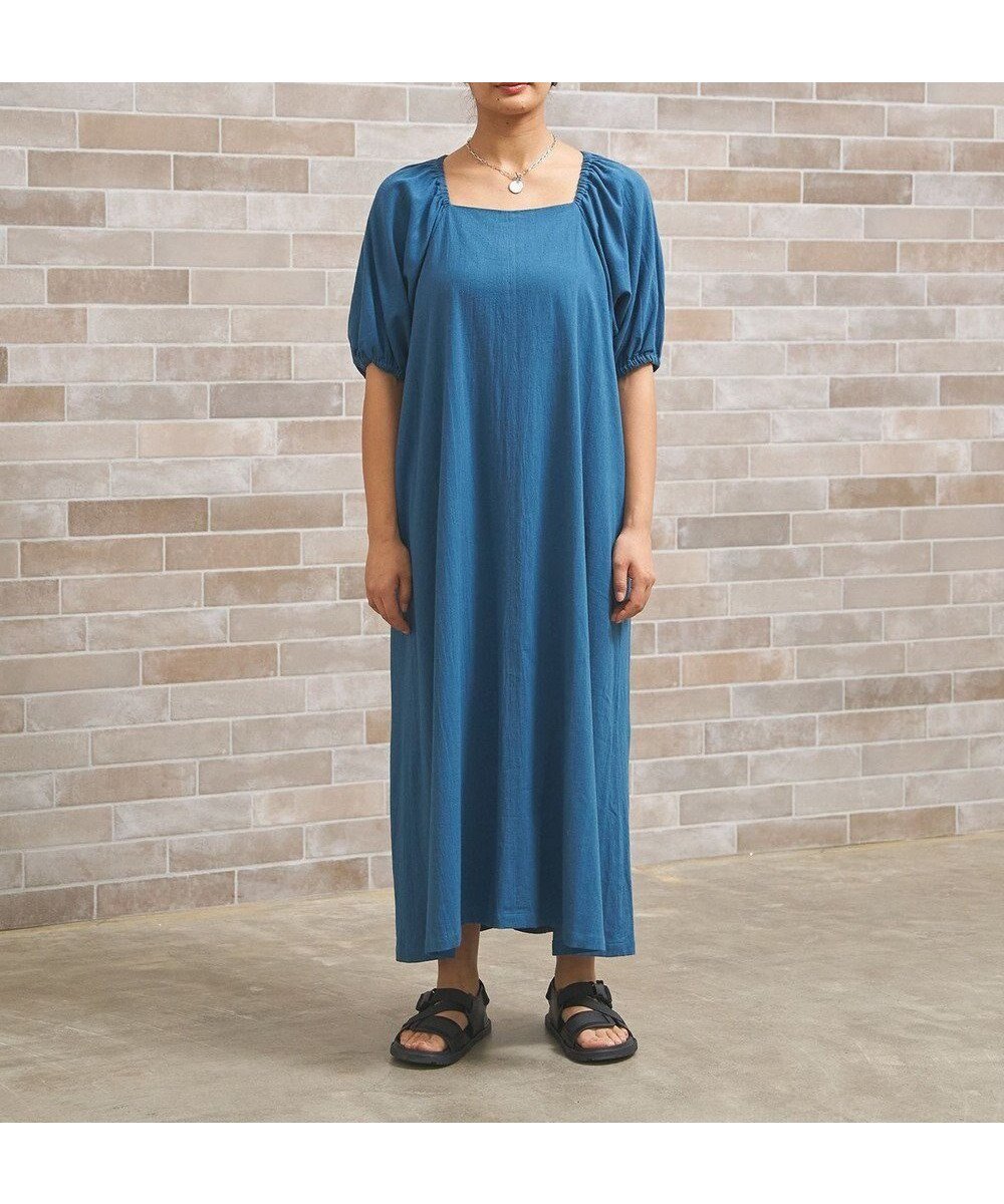 【ジェイプレスヨークストリート/J.PRESS YORK STREET】の【WOMEN】コットンワッシャーリラックス ワンピース インテリア・キッズ・メンズ・レディースファッション・服の通販 founy(ファニー) 　ファッション　Fashion　レディースファッション　Fashion for Women　ワンピース　Dresses　アクセサリー　Fashion Accessories　春　Spring　サンダル　Sandals, Summer Shoes　シンプル　Simple, Minimal　スリーブ　Sleeve, Long Sleeve / Short Sleeve　フレア　Flare, Flared　リラックス　Relax, Relaxed Fit　S/S・春夏　SS, Spring/Summer, Warm Season　おすすめ　Recommended / Our Picks　夏　Summer　ピーコックグリーン系|ID: prp329100004534488 ipo3291000000033380598