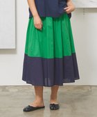 【ジェイプレスヨークストリート/J.PRESS YORK STREET】の【WOMEN】バイカラーギャザー スカート グリーン系1|ID: prp329100004534496 ipo3291000000032730433