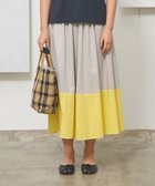 【ジェイプレスヨークストリート/J.PRESS YORK STREET】の【WOMEN】バイカラーギャザー スカート ライトグレー系1|ID: prp329100004534496 ipo3291000000032730434