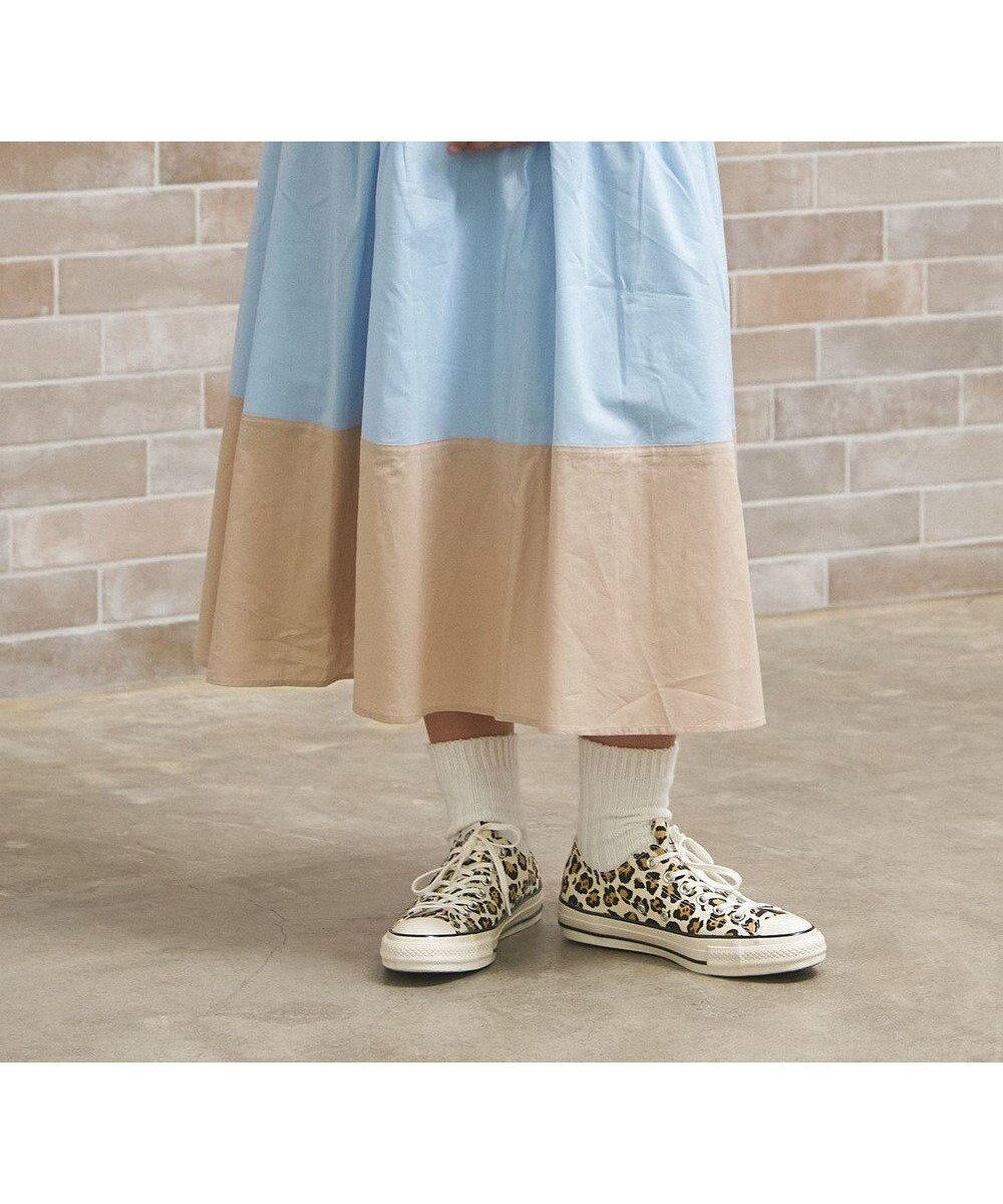 【ジェイプレスヨークストリート/J.PRESS YORK STREET】の【WOMEN】バイカラーギャザー スカート インテリア・キッズ・メンズ・レディースファッション・服の通販 founy(ファニー) 　ファッション　Fashion　レディースファッション　Fashion for Women　スカート　Skirts　春　Spring　ショート　Short, Short Length　シンプル　Simple, Minimal　トレンド　Trend, Trending Now　フィット　Fit, Slim Fit　フレア　Flare, Flared　ロング　Long, Long-Length　S/S・春夏　SS, Spring/Summer, Warm Season　夏　Summer　エレガント 上品　Elegant　サックスブルー系1|ID: prp329100004534496 ipo3291000000032730435