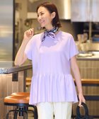 【自由区/JIYU-KU】の【XSサイズ~/洗える】クレープストレッチペプラム ニット ライラック系|ID: prp329100004534504 ipo3291000000032046600