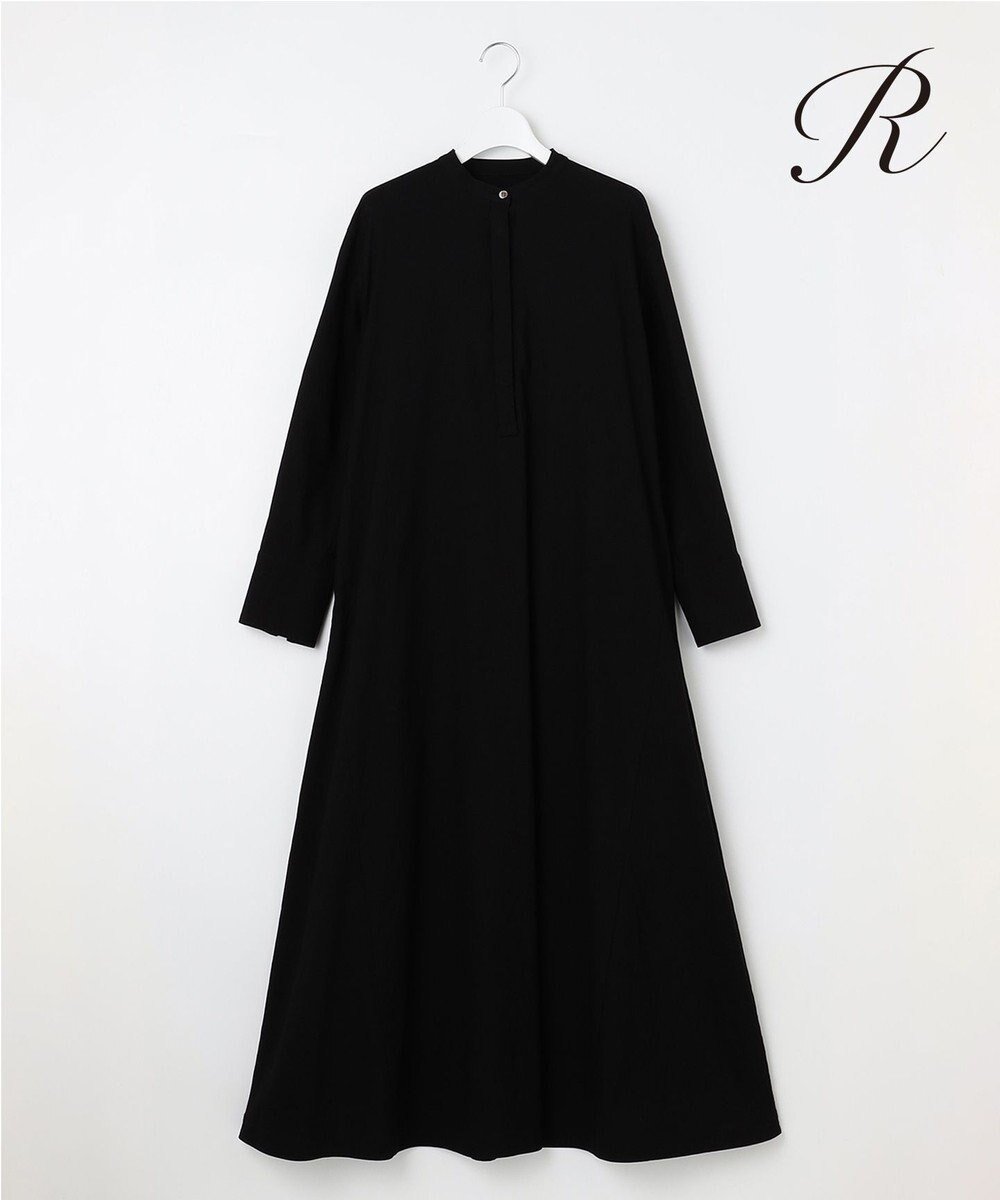 【23区/NIJYUSANKU】の【R(アール)】クリスピーリネンストレッチ 長袖ワンピース インテリア・キッズ・メンズ・レディースファッション・服の通販 founy(ファニー) 　ファッション　Fashion　レディースファッション　WOMEN　ワンピース　Dress　イタリア　Italy　エレガント 上品　Elegant　春　Spring　コレクション　Collection　ストレッチ　Stretch　人気　Popularity　長袖　Long Sleeve　フレア　Flare　フロント　Front　半袖　Short Sleeve　リネン　Linen　S/S・春夏　Ss・Spring/Summer　再入荷　Restock/Back In Stock/Re Arrival　夏　Summer　2023春夏・S/S　Ss,Spring/Summer,2023　2023年　2023　ビジネス 仕事 通勤　Business　ブラック系|ID: prp329100004534511 ipo3291000000032046636
