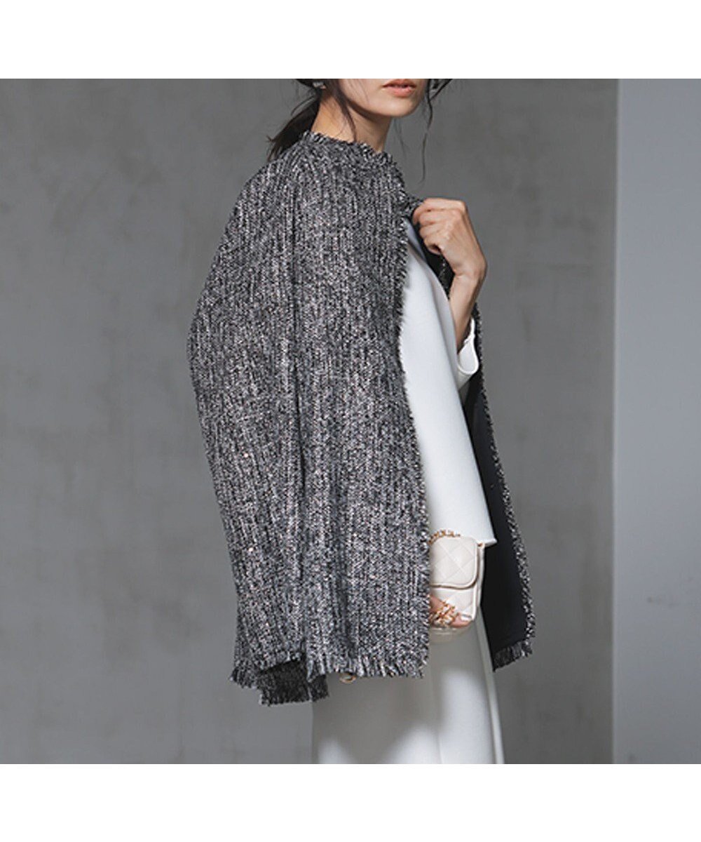 【アイシービー/iCB】のスパングルツイード ノーカラーコート インテリア・キッズ・メンズ・レディースファッション・服の通販 founy(ファニー) 　ファッション　Fashion　レディースファッション　Fashion for Women　アウター　Coat / Outerwear Collection　コート・ロングコート・ピーコート　Long Coats, Peacoats & More　レディースジャケット・軽アウター　Jackets　シンプル　Simple, Minimal　ジャケット　Jacket, Outerwear　スパンコール　Sequins, Sequin Embellishment　ツイード　Twill, Twill Weave　トレンド　Trend, Trending Now　ボトム　Bottoms, Lower Wear　ミドル　Middle Length, Mid Height　A/W・秋冬　Autumn/Winter　おすすめ　Recommended / Our Picks　2024年　2024　エレガント 上品　Elegant　セレモニー　Ceremony　2024-2025秋冬・A/W　Autumn/Winter 2024–25 AW24–25　ブラック×オフホワイト系|ID: prp329100004535144 ipo3291000000033528287