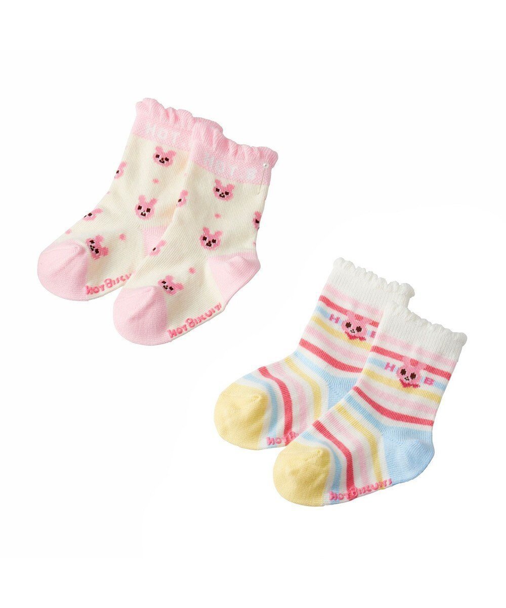【ミキハウスホットビスケッツ/MIKI HOUSE HOT BISCUITS / KIDS】の【9-19cm / 靴下2足セット】 クルー丈 ソックスパック2足セット インテリア・キッズ・メンズ・レディースファッション・服の通販 founy(ファニー) 　ファッション　Fashion　キッズファッション　KIDS　アクリル　Acrylic　ソックス　Socks　フィット　Fit　ピンク|ID: prp329100004535158 ipo3291000000032049875