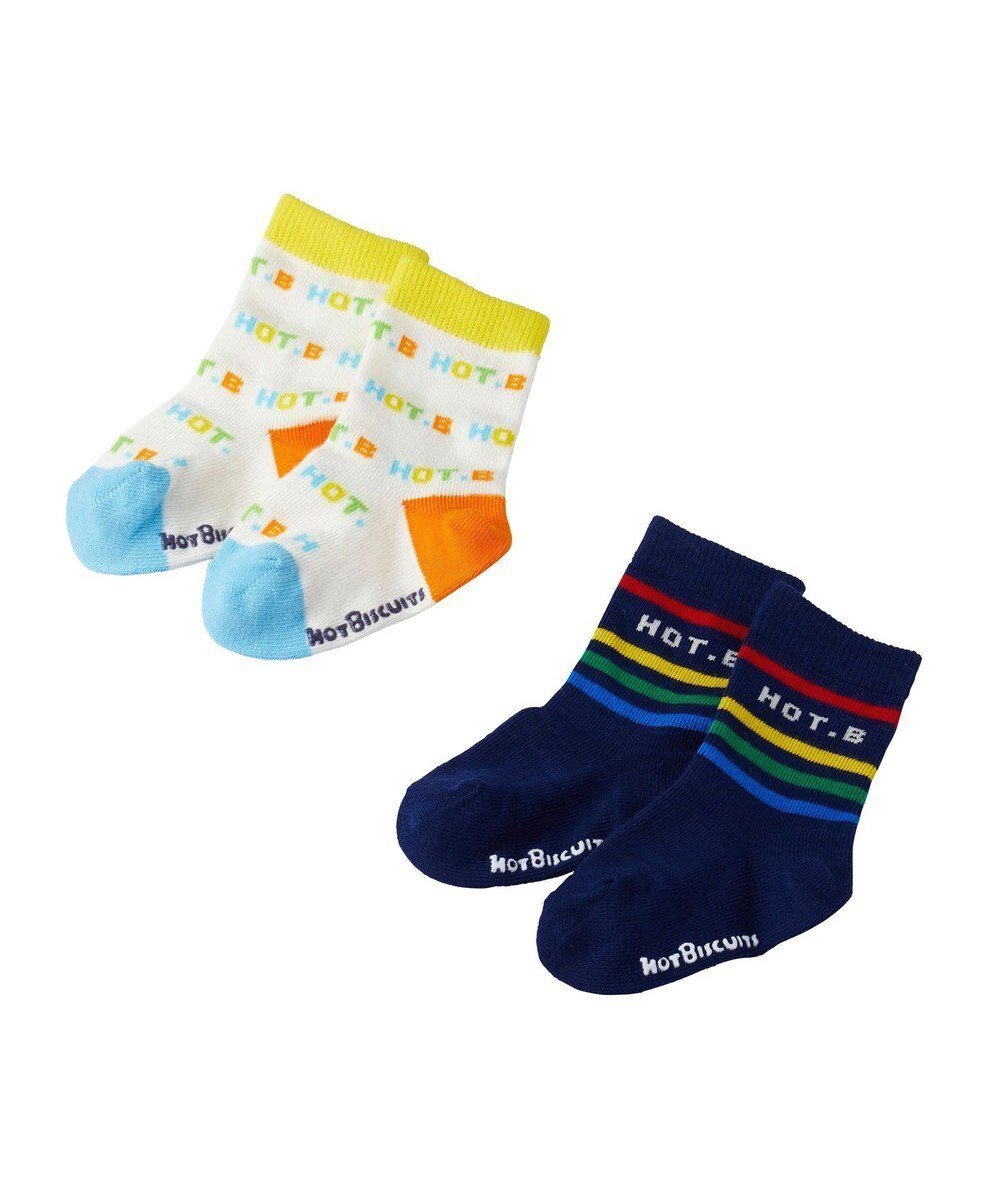 【ミキハウスホットビスケッツ/MIKI HOUSE HOT BISCUITS / KIDS】の【9-19cm / 靴下2足セット】 クルー丈 ソックスパック2足セット インテリア・キッズ・メンズ・レディースファッション・服の通販 founy(ファニー) 　ファッション　Fashion　キッズファッション　KIDS　アクリル　Acrylic　ソックス　Socks　フィット　Fit　マルチカラー|ID: prp329100004535158 ipo3291000000032049877