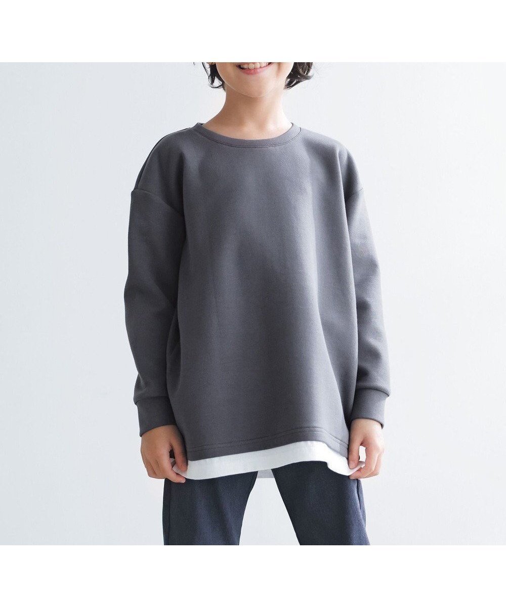 【アンフィーロ/UNFILO / KIDS】の【110-150cm】BEAUTY FORM JERSEY スウェット(UNISEX) インテリア・キッズ・メンズ・レディースファッション・服の通販 founy(ファニー) 　ファッション　Fashion　キッズファッション　Fashion for Kids　トップス・カットソー　Cut & Sew Tops　ユニセックス　Unisex, Genderless　スウェット / スエット　Sweatshirt, Sweatwear　トレンド　Trend, Trending Now　フォルム　Silhouette, Form　A/W・秋冬　Autumn/Winter　チャコール|ID: prp329100004535166 ipo3291000000033653352