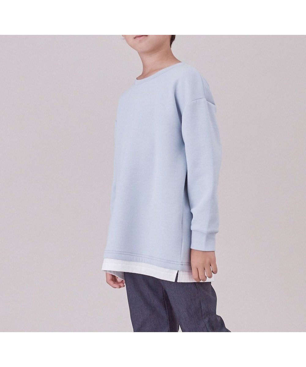 【アンフィーロ/UNFILO / KIDS】の【110-150cm】BEAUTY FORM JERSEY スウェット(UNISEX) インテリア・キッズ・メンズ・レディースファッション・服の通販 founy(ファニー) 　ファッション　Fashion　キッズファッション　Fashion for Kids　トップス・カットソー　Cut & Sew Tops　ユニセックス　Unisex, Genderless　スウェット / スエット　Sweatshirt, Sweatwear　トレンド　Trend, Trending Now　フォルム　Silhouette, Form　A/W・秋冬　Autumn/Winter　サックス|ID: prp329100004535166 ipo3291000000035707123