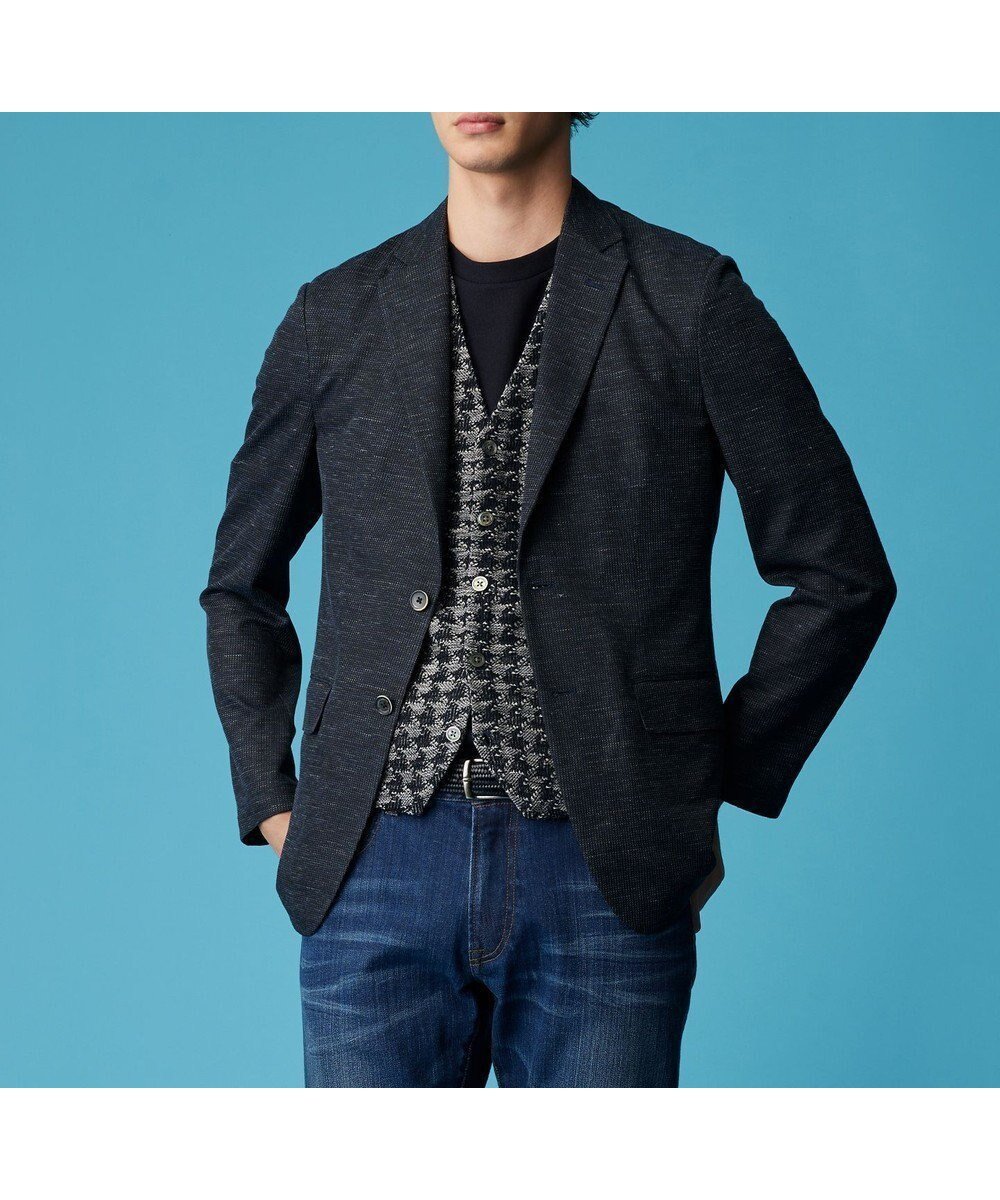 【ジョセフ アブード/JOSEPH ABBOUD / MEN】の清涼感【弱撥水/イージーケア/軽量/ストレッチ】クールピケ ジャケット インテリア・キッズ・メンズ・レディースファッション・服の通販 founy(ファニー) 　ファッション　Fashion　メンズファッション　MEN　アウター　Coats Outerwear/Men　テーラードジャケット　Tailored Jackets　ウォッシャブル　Washable　春　Spring　吸水　Water Absorption　軽量　Lightweight　シンプル　Simple　ジャケット　Jacket　スタイリッシュ　Stylish　ストレッチ　Stretch　スマート　Smart　スラックス　Slacks　セットアップ　Set Up　テーラード　Tailored　デニム　Denim　プリント　Print　ポケット　Pocket　ミックス　Mix　リラックス　Relax　S/S・春夏　Ss・Spring/Summer　再入荷　Restock/Back In Stock/Re Arrival　おすすめ　Recommend　夏　Summer　エレガント 上品　Elegant　ビジネス 仕事 通勤　Business　ネイビー系|ID: prp329100004535168 ipo3291000000032220522