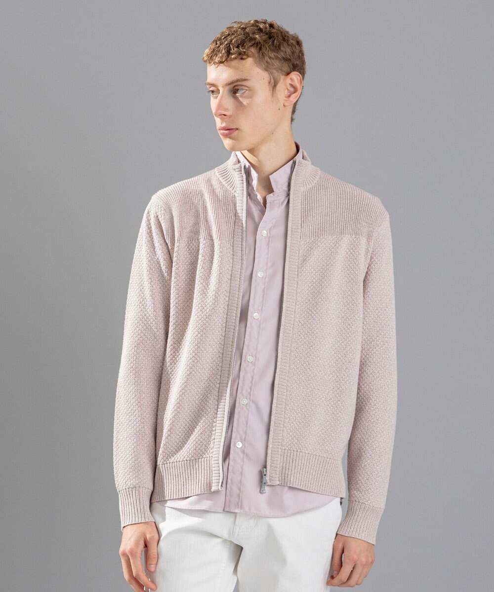 【ジョゼフ オム/JOSEPH HOMME / MEN】のシルクバルキーハニカム ジップアップニット インテリア・キッズ・メンズ・レディースファッション・服の通販 founy(ファニー) 　ファッション　Fashion　メンズファッション　MEN　トップス・カットソー　Tops/Tshirt/Men　ニット　Knit Tops　アクリル　Acrylic　シルク　Silk　シンプル　Simple　セーター　Sweater　フィット　Fit　ブロッキング　Blocking　メランジ　Melange　ヨーク　Yoke　レギュラー　Regular　夏　Summer　春　Spring　S/S・春夏　Ss・Spring/Summer　ローズ系|ID: prp329100004535177 ipo3291000000032336029
