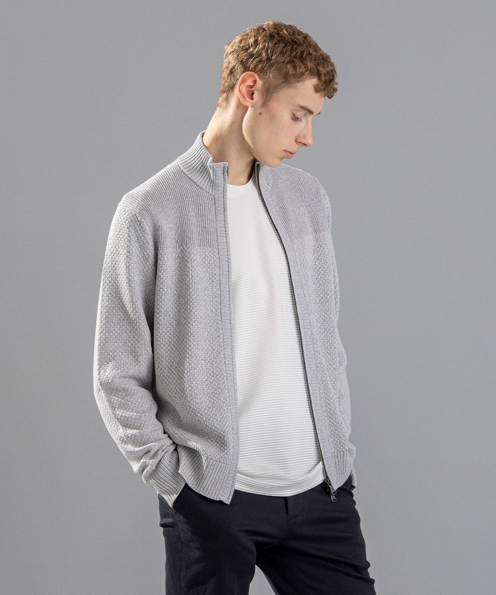 【ジョゼフ オム/JOSEPH HOMME / MEN】のシルクバルキーハニカム ジップアップニット インテリア・キッズ・メンズ・レディースファッション・服の通販 founy(ファニー) 　ファッション　Fashion　メンズファッション　MEN　トップス・カットソー　Tops/Tshirt/Men　ニット　Knit Tops　アクリル　Acrylic　シルク　Silk　シンプル　Simple　セーター　Sweater　フィット　Fit　ブロッキング　Blocking　メランジ　Melange　ヨーク　Yoke　レギュラー　Regular　夏　Summer　春　Spring　S/S・春夏　Ss・Spring/Summer　ライトグレー系|ID: prp329100004535177 ipo3291000000032336030