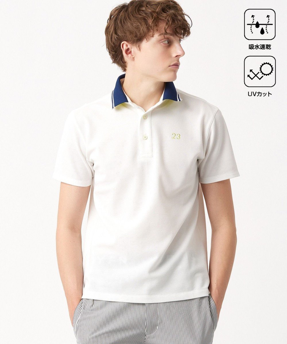 【23区 ゴルフ/23区GOLF / MEN】の【MEN】【吸水速乾/UVカット】ベーシック ポロシャツ インテリア・キッズ・メンズ・レディースファッション・服の通販 founy(ファニー) 　ファッション　Fashion　メンズファッション　Men's Style Online　トップス・カットソー　Tops/Tshirt/Men　シャツ　Shirts　ポロシャツ　Polo Shirts　春　Spring　吸水　Water Absorption　スポーティ　Sporty　定番　Standard　ベーシック　Basic　ボトム　Bottom　ポケット　Pocket　ポロシャツ　Polo Shirt　無地　Plain Color　S/S・春夏　Ss・Spring/Summer　おすすめ　Recommend　夏　Summer　旅行　Travel　エレガント 上品　Elegant　ゴルフ　Golf　ビジネス 仕事 通勤　Business　ホワイト系|ID: prp329100004535192 ipo3291000000032634823