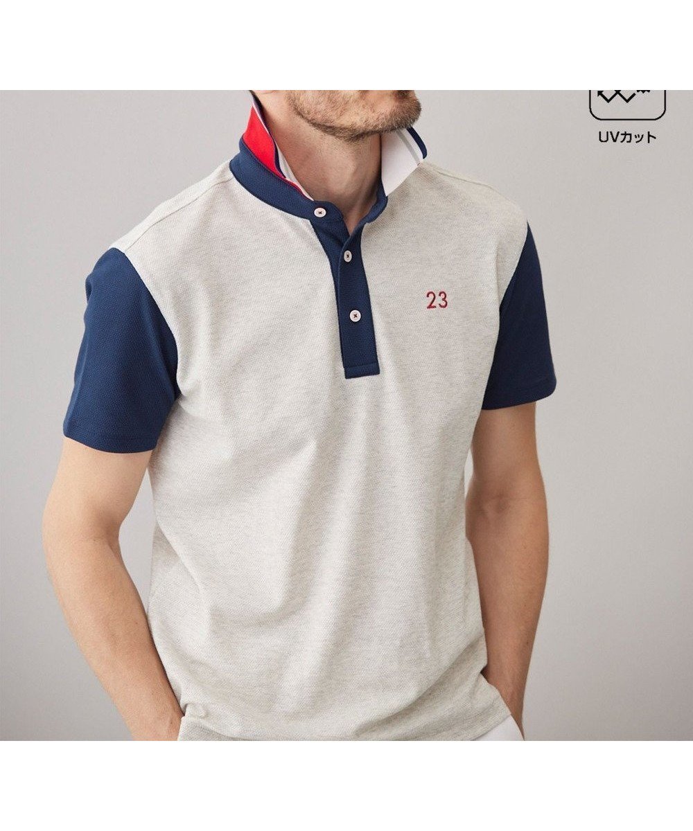 【23区 ゴルフ/23区GOLF / MEN】の【MEN】【吸水速乾/UVカット】ベーシック ポロシャツ インテリア・キッズ・メンズ・レディースファッション・服の通販 founy(ファニー) 　ファッション　Fashion　メンズファッション　Fashion for Men　トップス・カットソー　Cut & Sew Tops　メンズシャツ　Shirts　ポロシャツ / きれいめカジュアルスタイル　Polo Shirts　春　Spring　吸水　Absorbent, Quick-Dry　スポーティ　Sporty, Casual Athletic　定番　Standard, Basic Item　ベーシック　Basic, Essential　ボトム　Bottoms, Lower Wear　ポケット　Pocket, Pocket Detail　ポロシャツ　Polo Shirt, Collared Tee　無地　Plain, Solid Color　S/S・春夏　SS, Spring/Summer, Warm Season　おすすめ　Recommended / Our Picks　夏　Summer　旅行　Travel　エレガント 上品　Elegant　ゴルフ　Golf　ビジネス 仕事 通勤　Business / Work / Commuting　ライトグレー系4|ID: prp329100004535192 ipo3291000000033474541