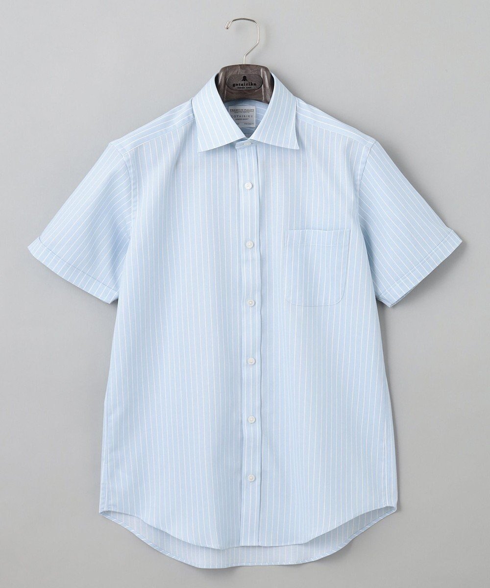 【五大陸/gotairiku / MEN】の春夏向け【形態安定】SUMMERPREMIUMPLEATS_スモールワイドカラー 半袖ドレスシャツ(ストライプ/チェック) 人気、トレンドファッション・服の通販 founy(ファニー) 　ファッション　Fashion　メンズファッション　Fashion for Men　トップス・カットソー　Cut & Sew Tops　メンズシャツ　Shirts　春　Spring　ストライプ　Stripe, Striped Pattern　ストレッチ　Stretch, Stretchy Fabric　スーピマ　Supima, Premium Cotton　チェック　Check, Plaid, Tartan　ドレス　Dress, One-Piece　定番　Standard, Basic Item　半袖　Short Sleeve, Half Sleeve　レギュラー　Regular, Standard Fit　ワイド　Wide, Wide Fit　S/S・春夏　SS, Spring/Summer, Warm Season　夏　Summer　 other-1|ID: prp329100004535196 ipo3291000000032977702