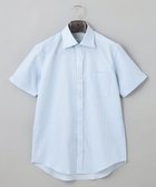 【五大陸/gotairiku / MEN】の春夏向け【形態安定】SUMMERPREMIUMPLEATS_スモールワイドカラー 半袖ドレスシャツ(ストライプ/チェック) サックスブルー系1|ID: prp329100004535196 ipo3291000000032977703