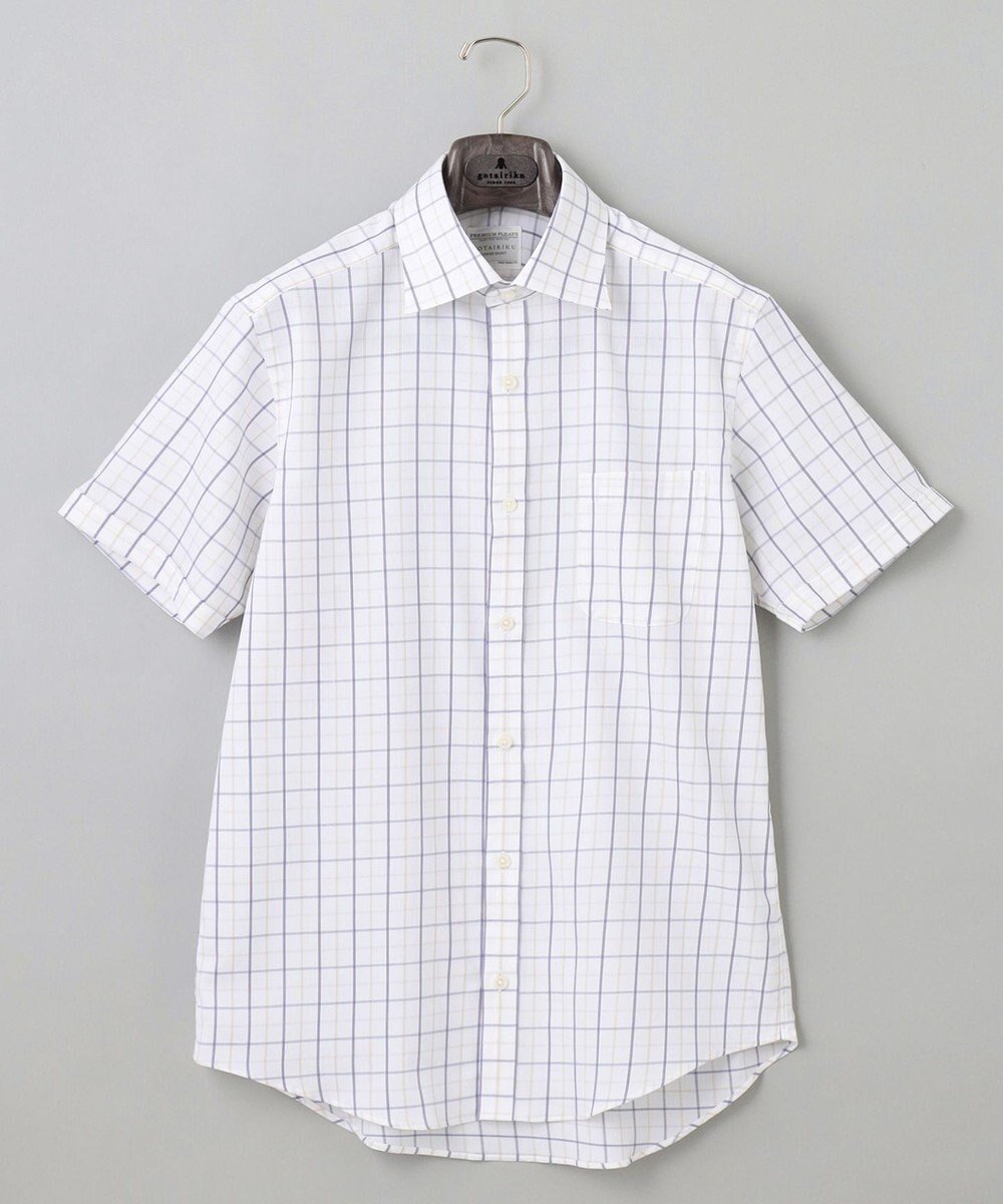 【五大陸/gotairiku / MEN】の春夏向け【形態安定】SUMMERPREMIUMPLEATS_スモールワイドカラー 半袖ドレスシャツ(ストライプ/チェック) インテリア・キッズ・メンズ・レディースファッション・服の通販 founy(ファニー) 　ファッション　Fashion　メンズファッション　Fashion for Men　トップス・カットソー　Cut & Sew Tops　メンズシャツ　Shirts　春　Spring　ストライプ　Stripe, Striped Pattern　ストレッチ　Stretch, Stretchy Fabric　スーピマ　Supima, Premium Cotton　チェック　Check, Plaid, Tartan　ドレス　Dress, One-Piece　定番　Standard, Basic Item　半袖　Short Sleeve, Half Sleeve　レギュラー　Regular, Standard Fit　ワイド　Wide, Wide Fit　S/S・春夏　SS, Spring/Summer, Warm Season　夏　Summer　グレー系4|ID: prp329100004535196 ipo3291000000032977704