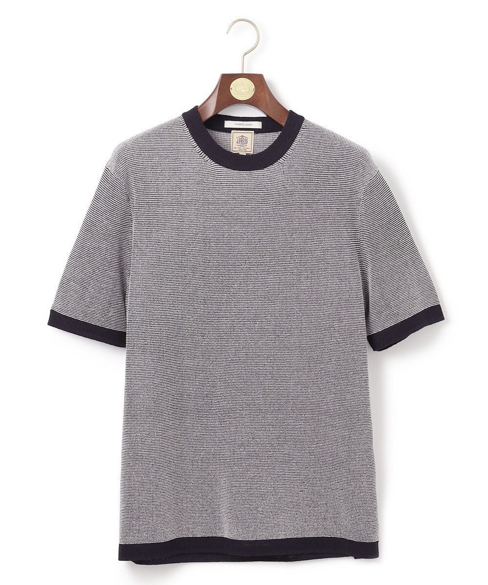 【ジェイ プレス/J.PRESS / MEN】の【ビジネスインナー推奨】【HYBRID LINEN】ニットTシャツ インテリア・キッズ・メンズ・レディースファッション・服の通販 founy(ファニー) 　ファッション　Fashion　メンズファッション　Fashion for Men　トップス・カットソー　Cut & Sew Tops　ニット・セーター / 定番トップス　Knit Tops & Sweaters　メンズシャツ　Shirts　インナー　Innerwear　オーガニック　Organic Cotton　春　Spring　カットソー　Cut and Sewn Top　定番　Standard, Basic Item　フィット　Fit, Slim Fit　フランス　France, French　ボーダー　Border, Stripe　リネン　Linen, Linen Fabric　レギュラー　Regular, Standard Fit　S/S・春夏　SS, Spring/Summer, Warm Season　おすすめ　Recommended / Our Picks　夏　Summer　ビジネス 仕事 通勤　Business / Work / Commuting　ホワイト系1|ID: prp329100004535199 ipo3291000000033653964