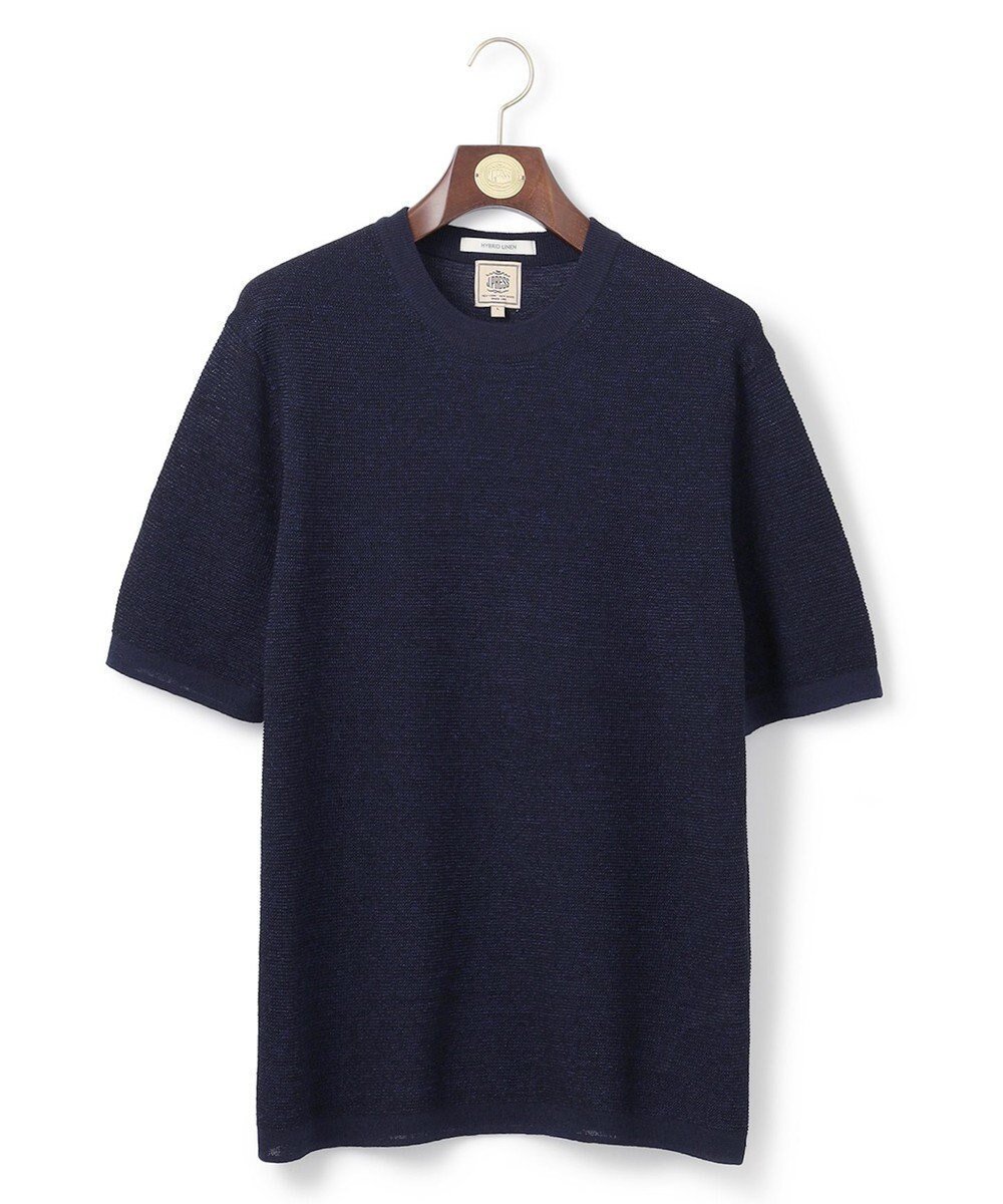【ジェイ プレス/J.PRESS / MEN】の【ビジネスインナー推奨】【HYBRID LINEN】ニットTシャツ インテリア・キッズ・メンズ・レディースファッション・服の通販 founy(ファニー) 　ファッション　Fashion　メンズファッション　Fashion for Men　トップス・カットソー　Cut & Sew Tops　ニット・セーター / 定番トップス　Knit Tops & Sweaters　メンズシャツ　Shirts　インナー　Innerwear　オーガニック　Organic Cotton　春　Spring　カットソー　Cut and Sewn Top　定番　Standard, Basic Item　フィット　Fit, Slim Fit　フランス　France, French　ボーダー　Border, Stripe　リネン　Linen, Linen Fabric　レギュラー　Regular, Standard Fit　S/S・春夏　SS, Spring/Summer, Warm Season　おすすめ　Recommended / Our Picks　夏　Summer　ビジネス 仕事 通勤　Business / Work / Commuting　ネイビー系1|ID: prp329100004535199 ipo3291000000033653966