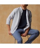 【ジョセフ アブード/JOSEPH ABBOUD / MEN】の【麻100%・軽い・涼しい】 モイスチャーリネンバンドカラーシャツ サックスブルー系|ID: prp329100004535209 ipo3291000000032050155