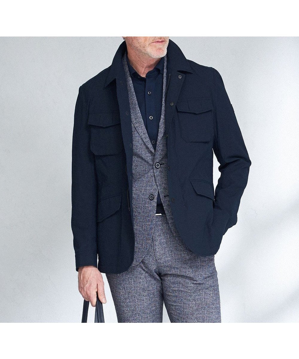 【ジョセフ アブード/JOSEPH ABBOUD / MEN】の【ストレッチ/ECO撥水】アクティブレジャーブルゾン インテリア・キッズ・メンズ・レディースファッション・服の通販 founy(ファニー) 　ファッション　Fashion　メンズファッション　MEN　アウター　Coats Outerwear/Men　ブルゾン　Blouson/Jackets　春　Spring　軽量　Lightweight　ジャケット　Jacket　ストレッチ　Stretch　ブルゾン　Blouson　プリント　Print　S/S・春夏　Ss・Spring/Summer　再入荷　Restock/Back In Stock/Re Arrival　夏　Summer　ネイビー系|ID: prp329100004535210 ipo3291000000032125766