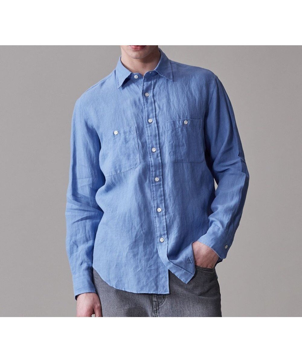【ジェイ プレス/J.PRESS / MEN】の【洗える】リネントロピカル シャツ / レギュラー インテリア・キッズ・メンズ・レディースファッション・服の通販 founy(ファニー) 　ファッション　Fashion　メンズファッション　MEN　トップス・カットソー　Tops/Tshirt/Men　シャツ　Shirts　インナー　Inner　春　Spring　洗える　Washable　ドレス　Dress　バランス　Balance　パターン　Pattern　ベーシック　Basic　羽織　Haori　メンズ　Mens　リゾート　Resort　リネン　Linen　レギュラー　Regular　S/S・春夏　Ss・Spring/Summer　再入荷　Restock/Back In Stock/Re Arrival　おすすめ　Recommend　夏　Summer　ブルー系|ID: prp329100004535224 ipo3291000000032050232