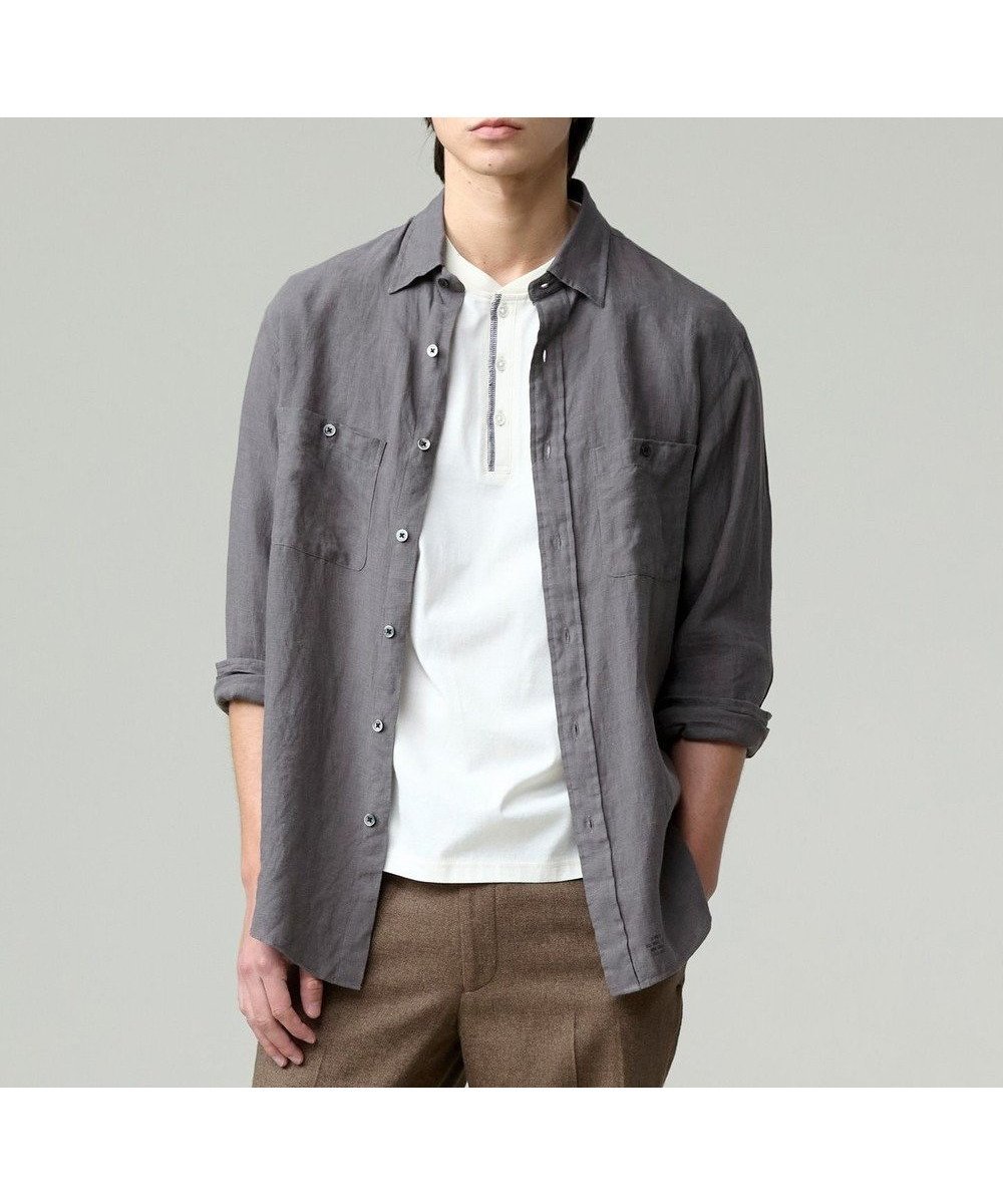 【ジェイ プレス/J.PRESS / MEN】の【洗える】リネントロピカル シャツ / レギュラー インテリア・キッズ・メンズ・レディースファッション・服の通販 founy(ファニー) 　ファッション　Fashion　メンズファッション　Men's Style Online　トップス・カットソー　Tops/Tshirt/Men　シャツ　Shirts　インナー　Inner　春　Spring　洗える　Washable　ドレス　Dress　バランス　Balance　パターン　Pattern　ベーシック　Basic　羽織　Haori　メンズ　Mens　リゾート　Resort　リネン　Linen　レギュラー　Regular　S/S・春夏　Ss・Spring/Summer　おすすめ　Recommend　夏　Summer　エレガント 上品　Elegant　グレー系|ID: prp329100004535224 ipo3291000000032662510