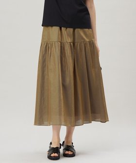 【自由区/JIYU-KU】の【洗える】ブライトシアーシャンブレー スカート 人気、トレンドファッション・服の通販 founy(ファニー) ファッション Fashion レディースファッション Fashion for Women スカート Skirts 春 Spring 洗える Machine Washable ギャザー Gathered, Ruffled シアー Sheer, See-Through シャンブレー Chambray, Denim-Like Fabric シンプル Simple, Minimal ツイル Twist, Twisted Detail ティアード Tiered, Tiered Style メタリック Metallic, Shiny Finish S/S・春夏 SS, Spring/Summer, Warm Season 夏 Summer |ID:prp329100004535235